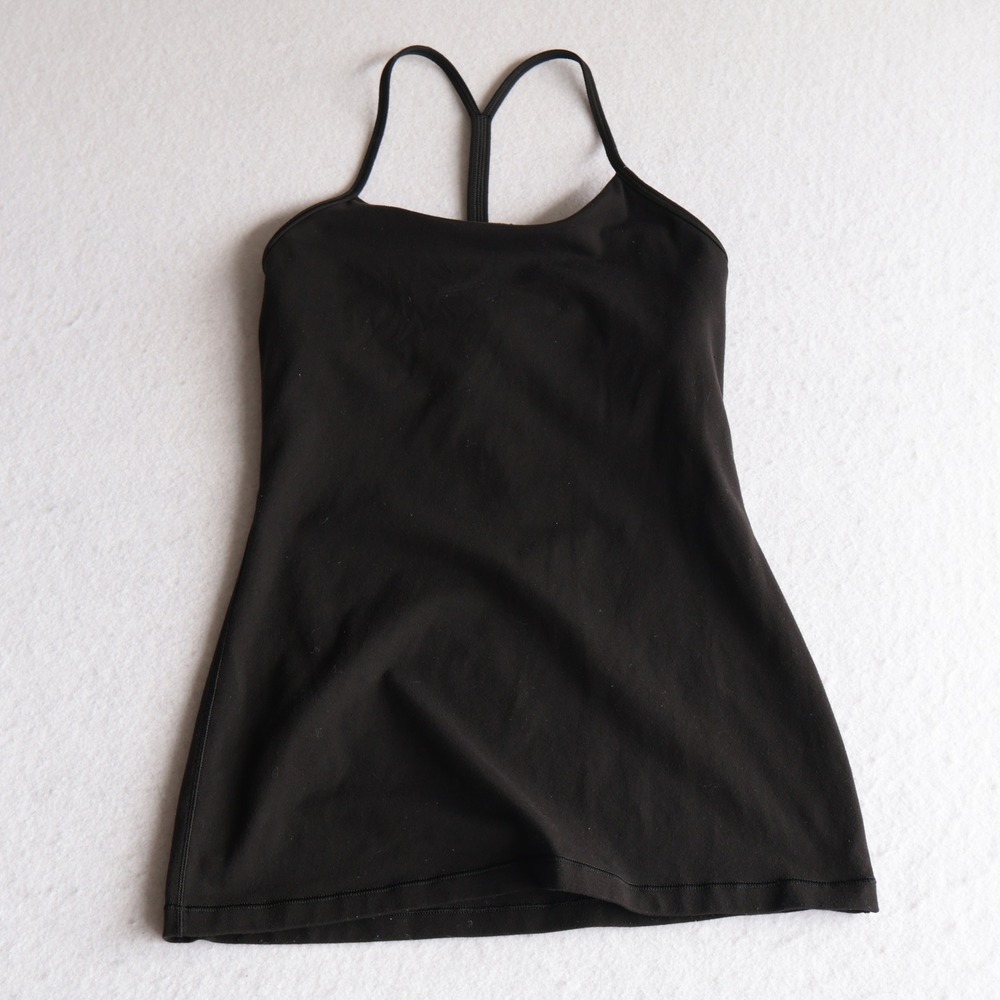 Lululemon Power Pose Tank Black Racerback Shelf Bra Yoga Top Size 4